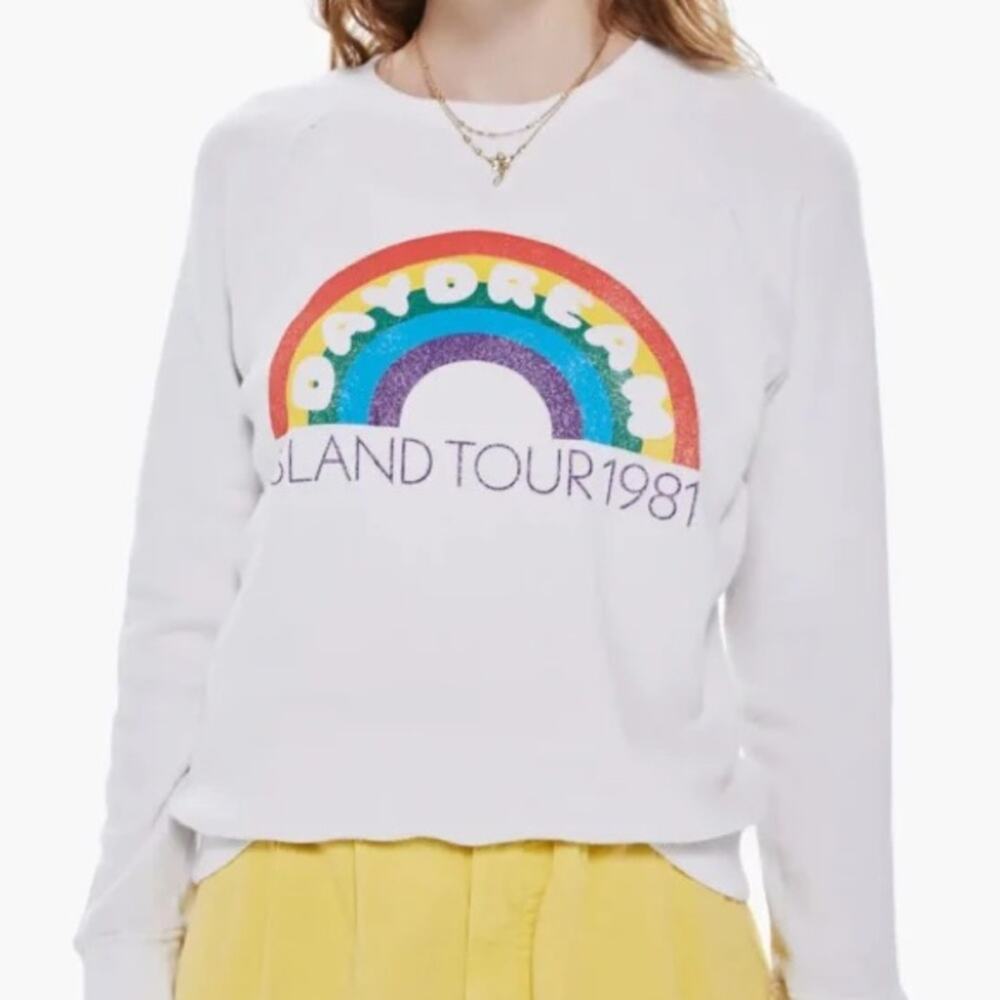 Mother Cotton Rainbow Long Sleeve The Square Crewneck Sweatshirt Day Dream XS